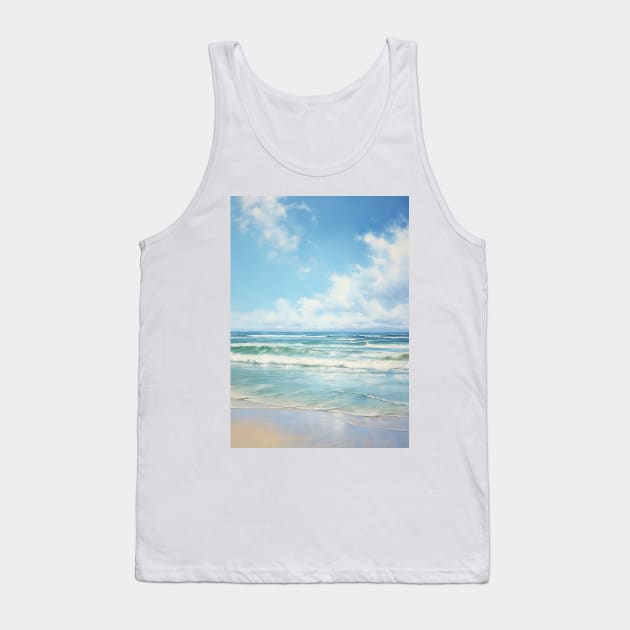 Minimalistic water color painting of ocean - 3 Tank Top by UmagineArts